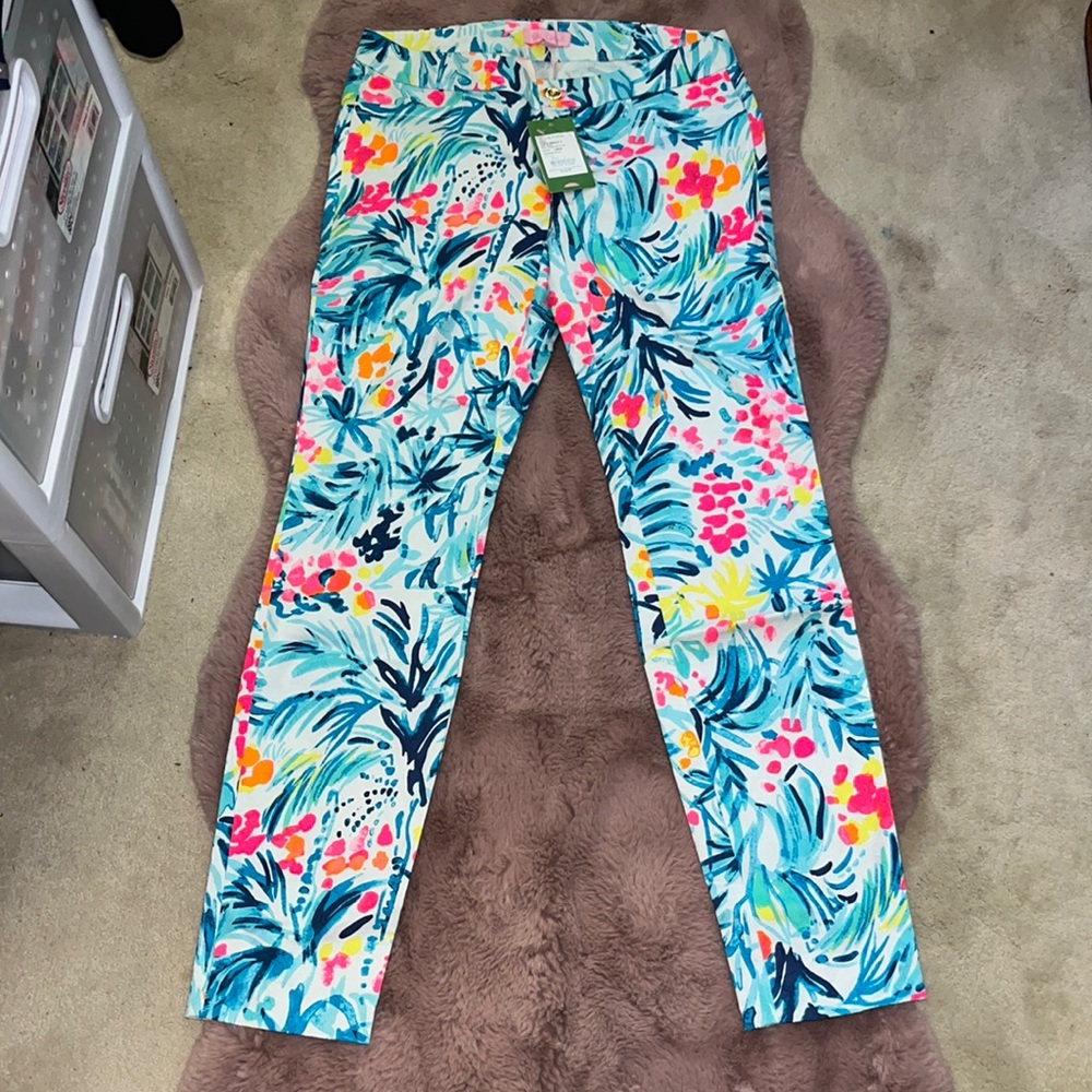 Lilly Pulitzer, Kelly Skinny Ankle Pant. Serene blue, tippy top. Size 2.